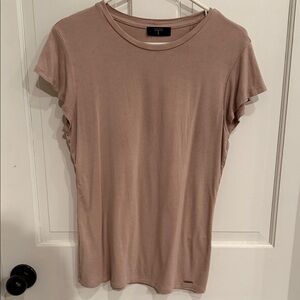 Tahari Taupe Short Sleeve Tee